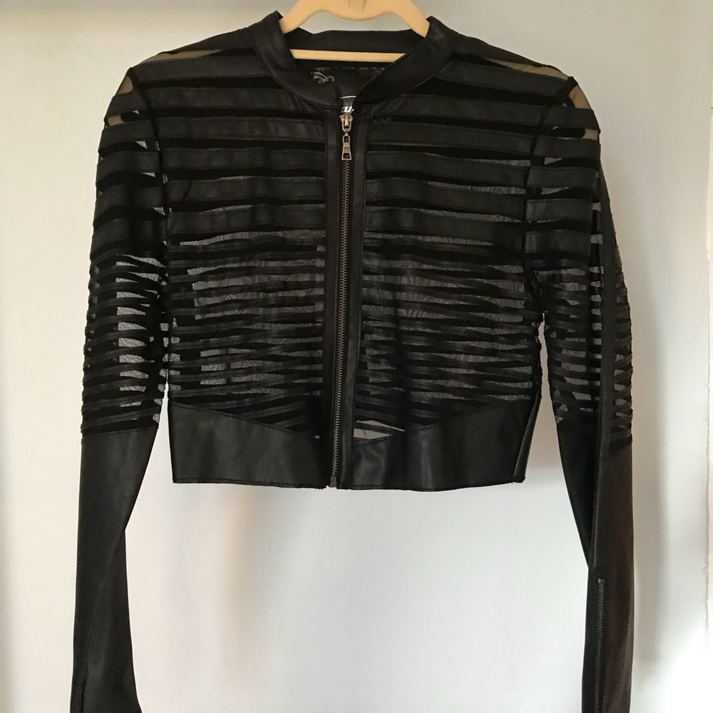 Sheer leather jacket